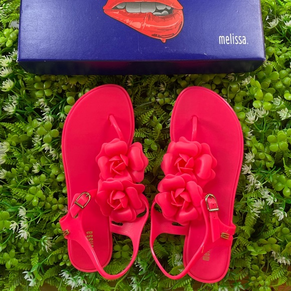 Melissa Shoes - Melissa Solar Garden Ad Neon Pink Sandals